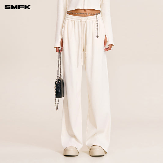 VINTAGE-SAVAGE STRAIGHT SPORTS PANTS/FADE DYE Alpine White