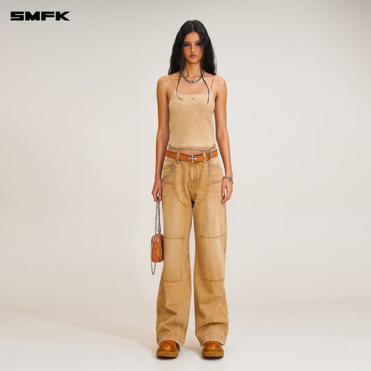 COMPASS RETRO Loose Cargo Pants Wild Cowboy Brown