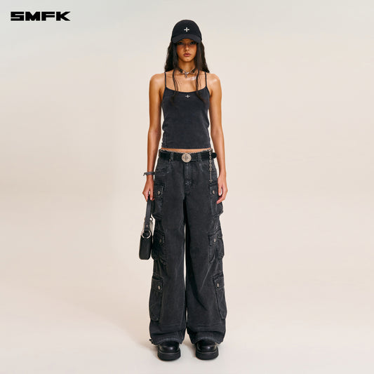 RAGE-WILD ORIGIN HANDCRAFT TOWER CARGO PANTS/GARMENT DYED Wilderness Black