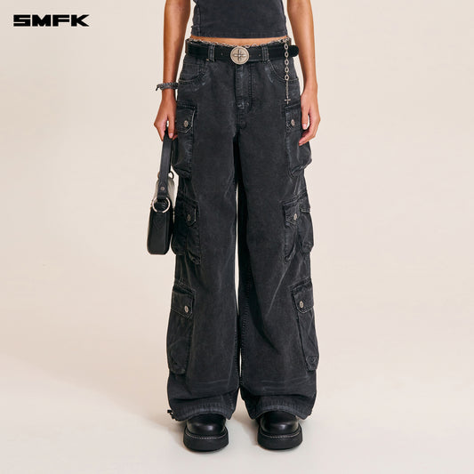 RAGE-WILD ORIGIN HANDCRAFT TOWER CARGO PANTS/GARMENT DYED Wilderness Black