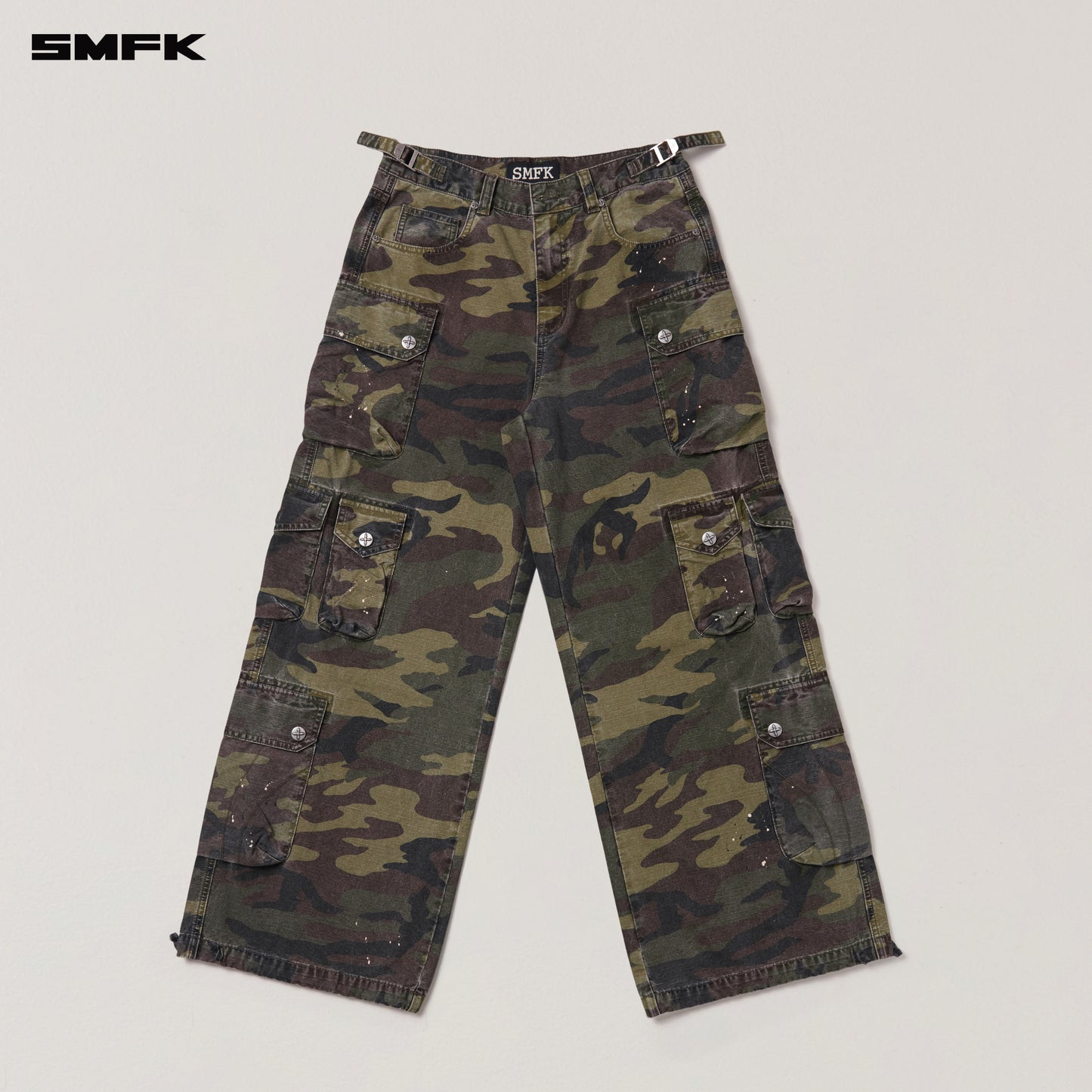 RAGE WILD ORIGIN HANDCRAFT TOWER CAMO CARGO PANTS Army Green Camouflage