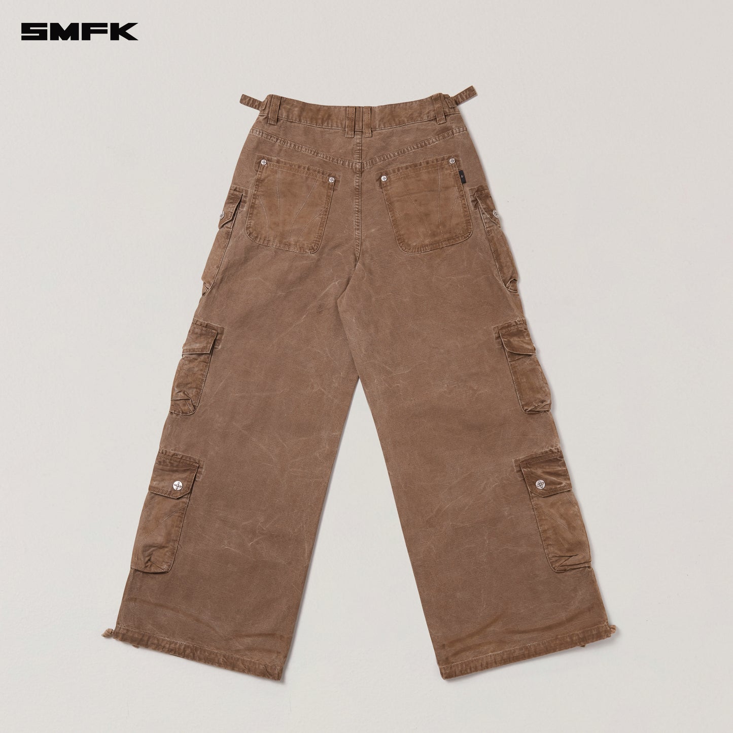 RAGE WILD ORIGIN HANDCRAFT DRIP DYED TOWER CARGO PANTS Shadow Brown