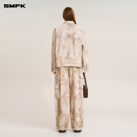 RAGE-WILD ORIGIN HANDCRAFT LOOSE STRAIGHT CARGO PANTS/GARMENT DYED Wild Brown