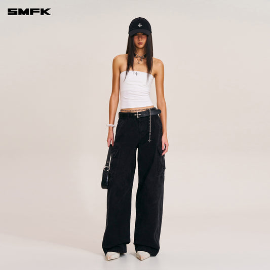 VINTAGE-STORM ONE CUT ARC CARGO PANTS/FADE DYE Wilderness Black