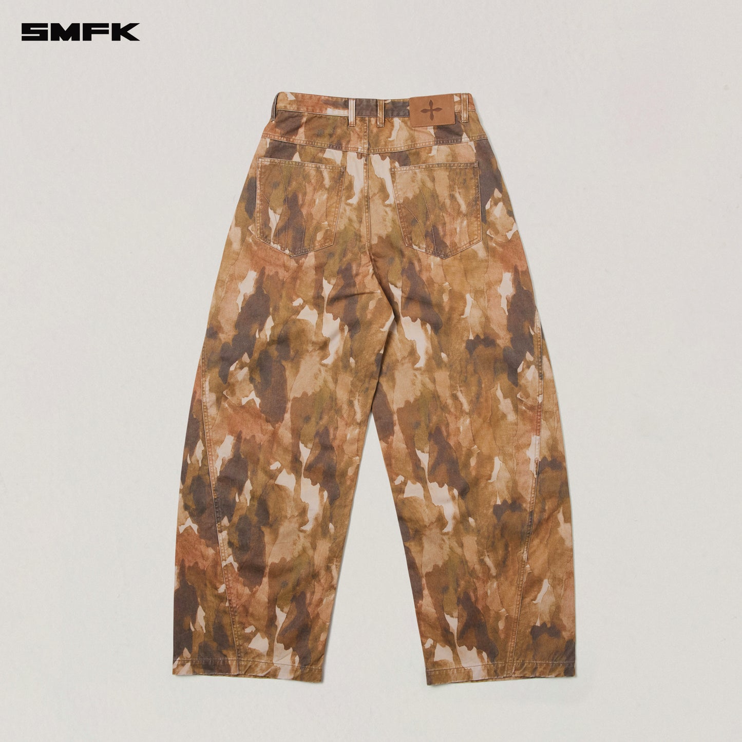 VINTAGE-STORM SPIRAL ARC CARGO PANTS/FADE DYE Chinese Ink Camouflage