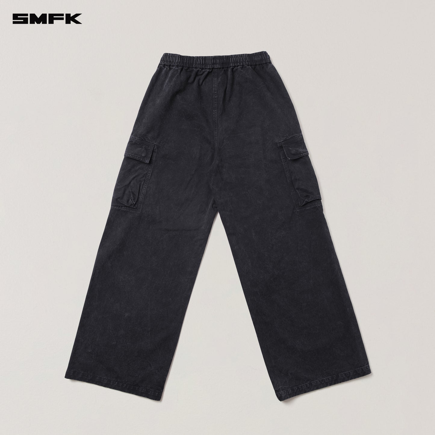 VINTAGE-STORM LOOSE SPORTS CARGO PANTS/FADE DYE Wilderness Black