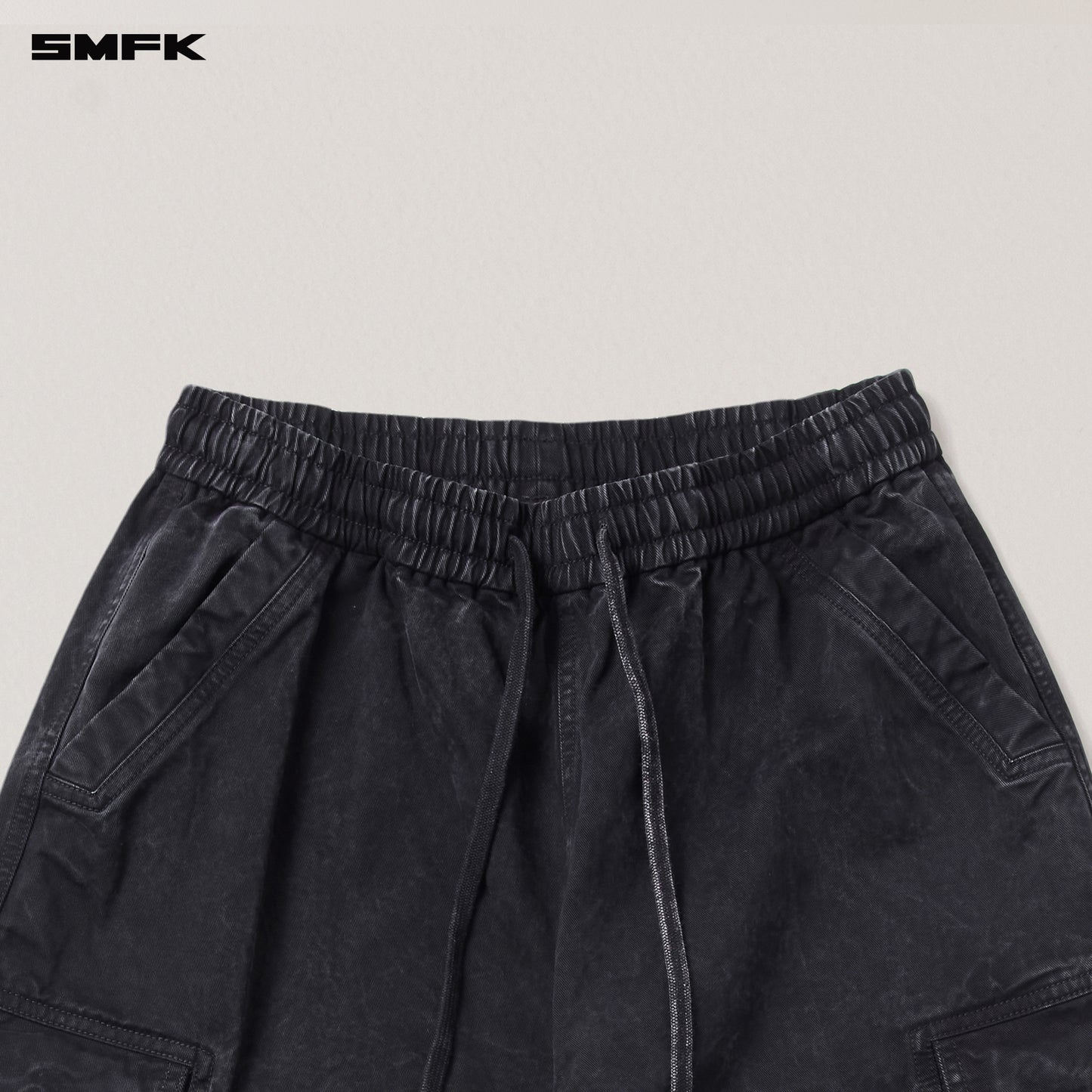 VINTAGE-STORM LOOSE SPORTS CARGO PANTS/FADE DYE Wilderness Black