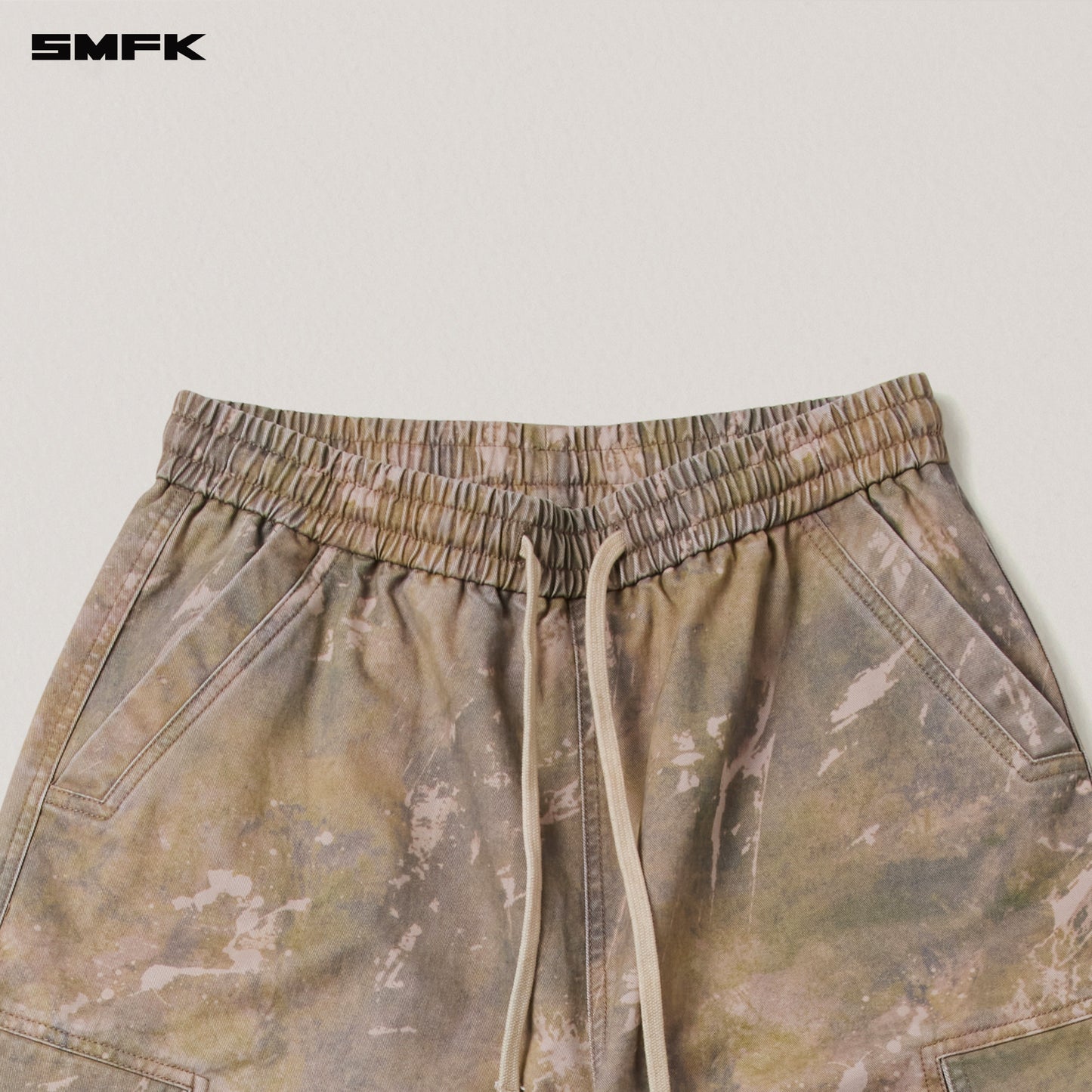 VINTAGE-STORM LOOSE SPORTS CARGO PANTS/FADE DYE Hurricane  Camouflage