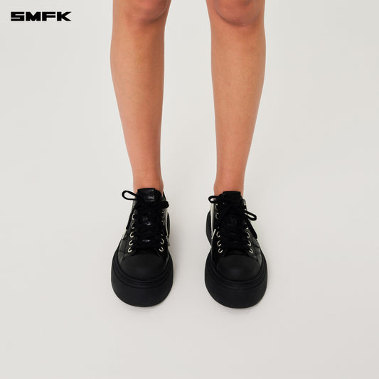 COMPASS METEOR DARK NIGHT Leather Sneakers Wilderness Black