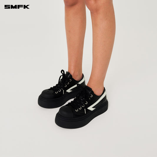 COMPASS METEOR DARK NIGHT Leather Sneakers Wilderness Black