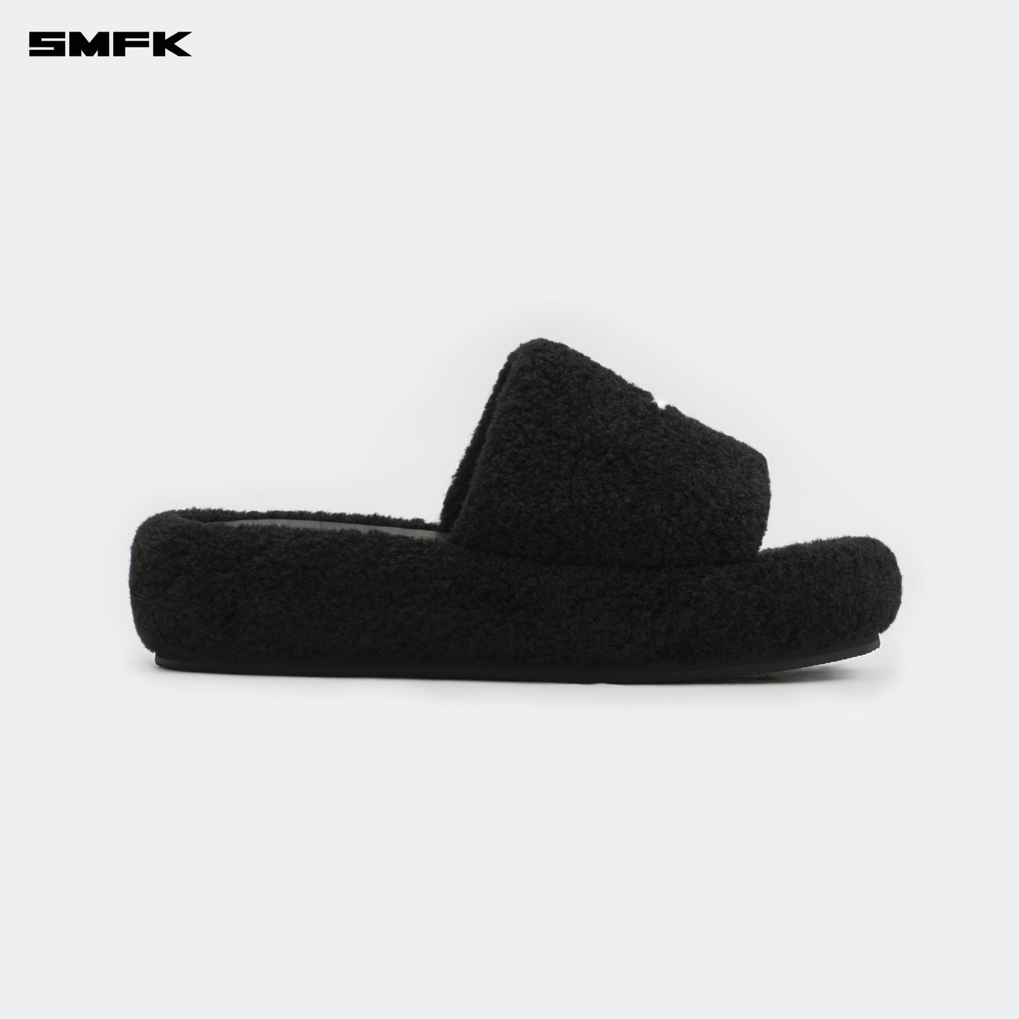 COMPASS WOOLLY Classic Furry Sandals Graphite Black