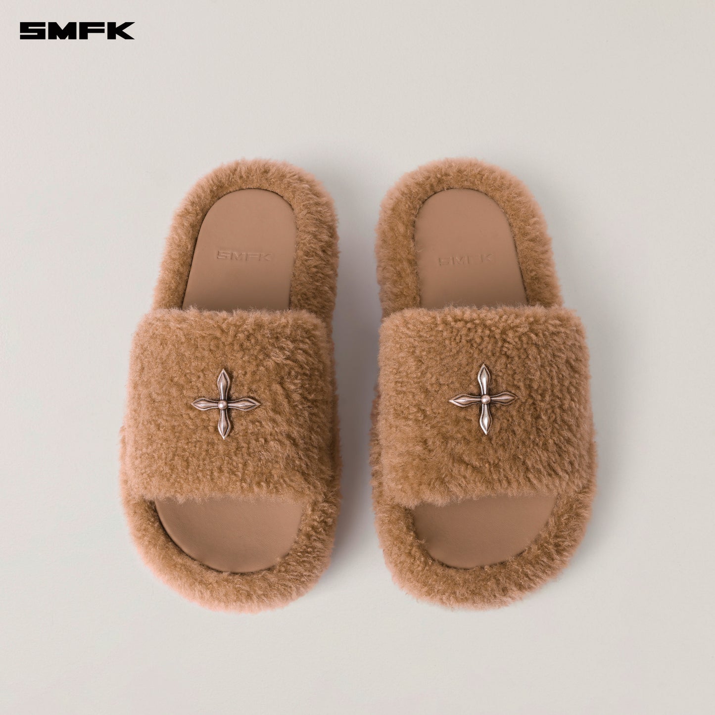 COMPASS MODE Wool Shearling Slipper Deep Nude