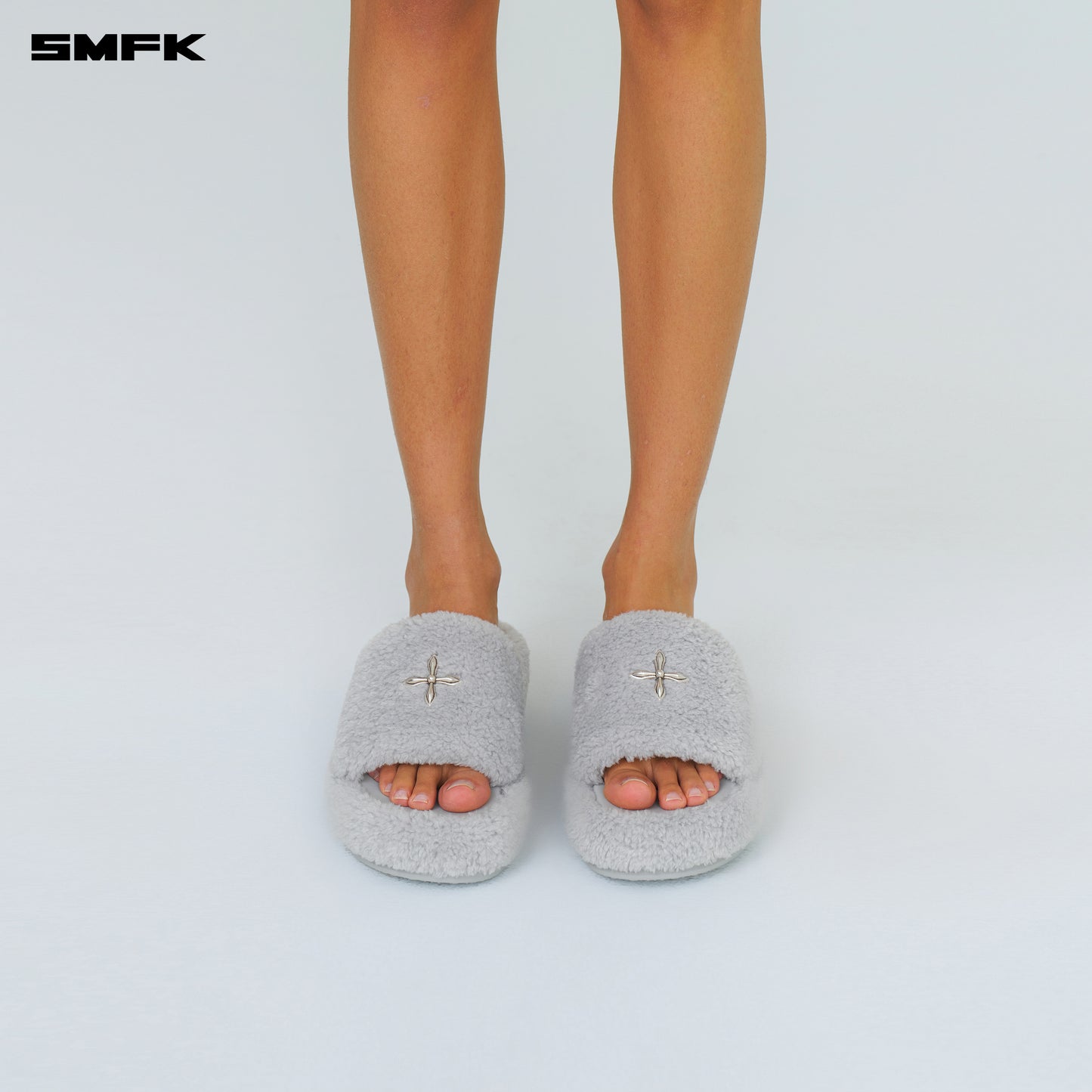 COMPASS WOOLLY Classic Furry Sandals Ash Gray