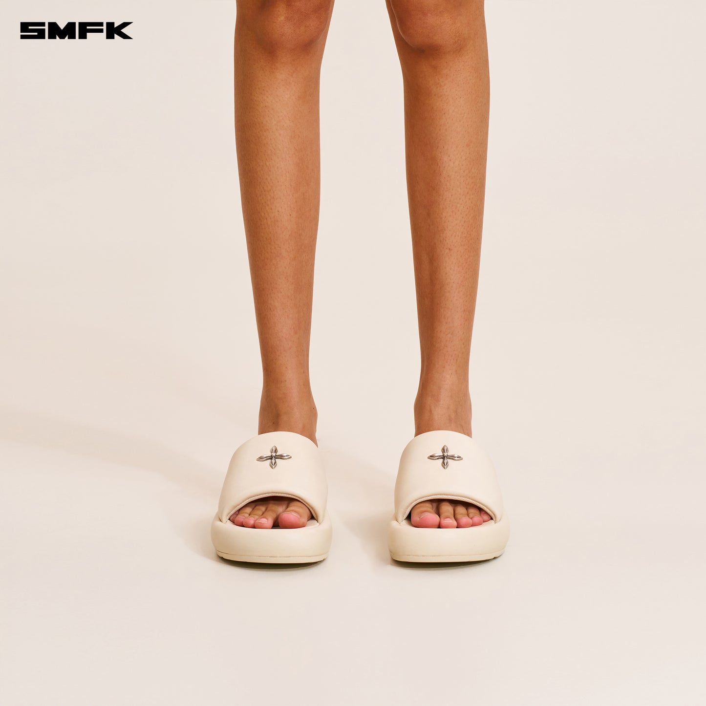 COMPASS MODE UNITY LEATHER SLIPPER Alpine White