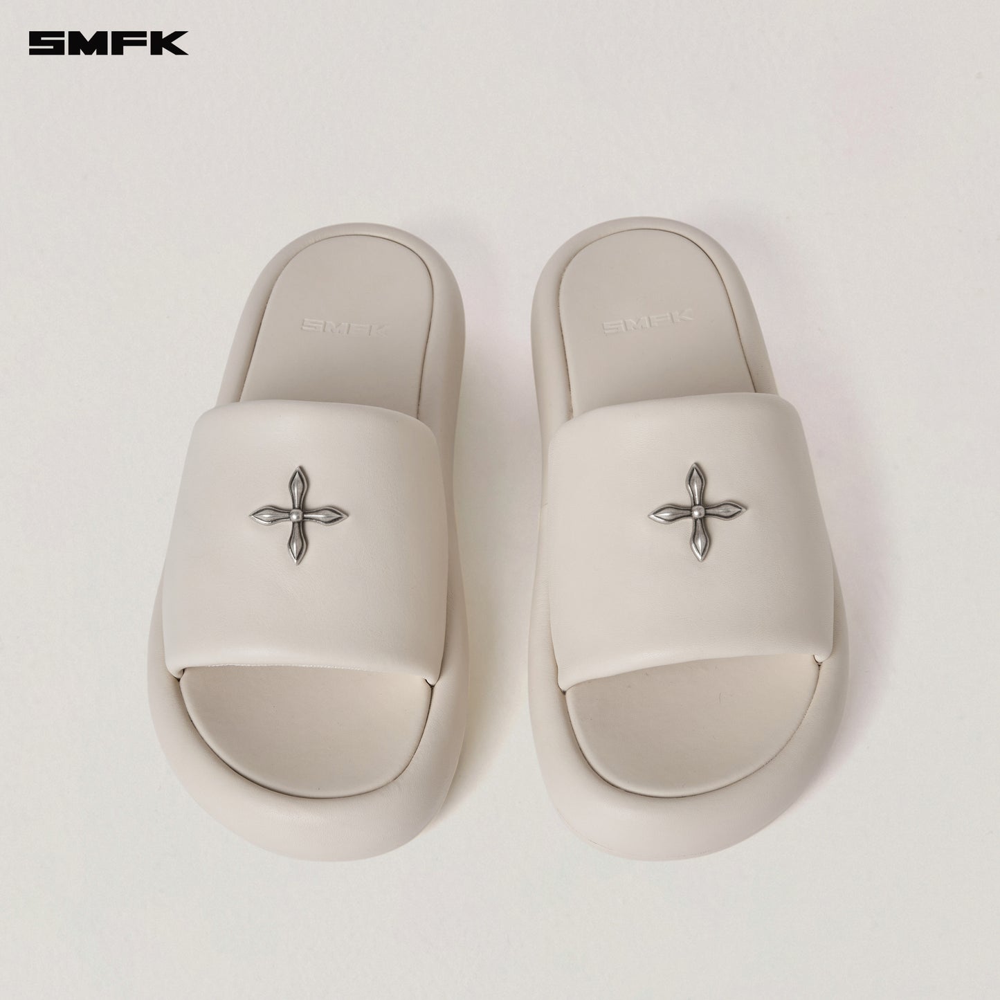 COMPASS MODE UNITY LEATHER SLIPPER Alpine White