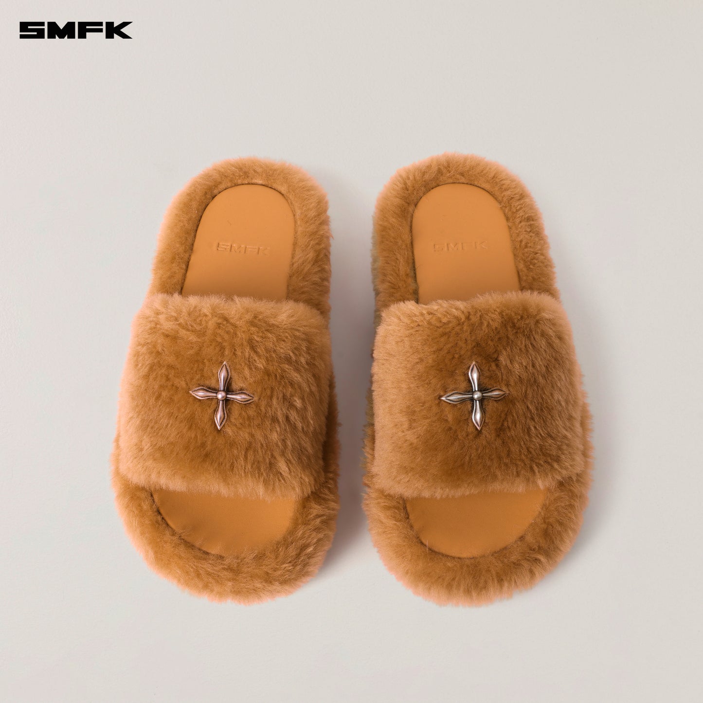COMPASS MODE Wool Shearling Slipper Ginger