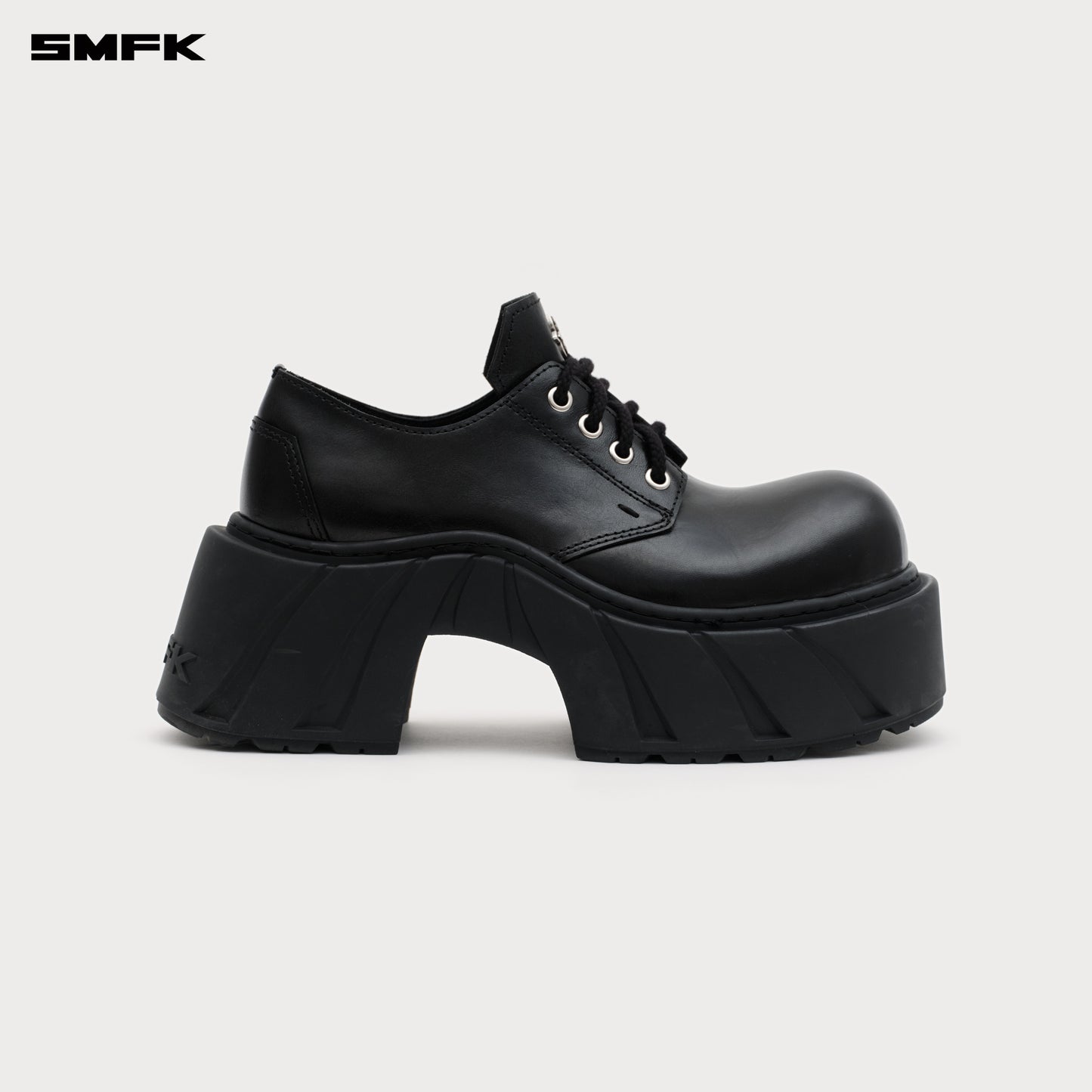 FUTURE MIRAGE High Heeled Leather Derbies Wilderness Black