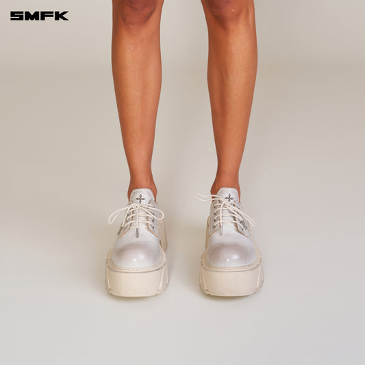 FUTURE MIRAGE Leather High Heel Derby Alpine White