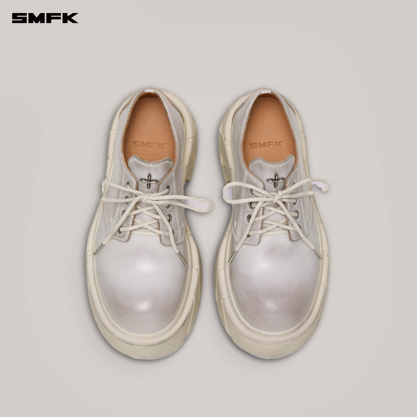 FUTURE MIRAGE Leather High Heel Derby Alpine White