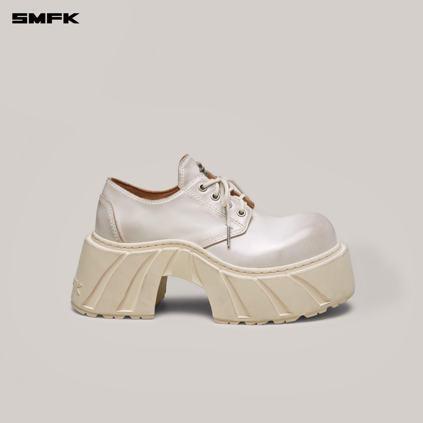 FUTURE MIRAGE Leather High Heel Derby Alpine White