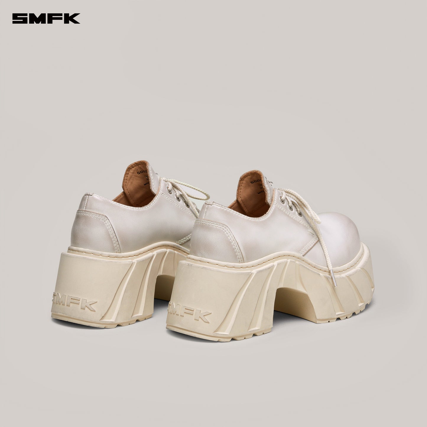 FUTURE MIRAGE Leather High Heel Derby Alpine White