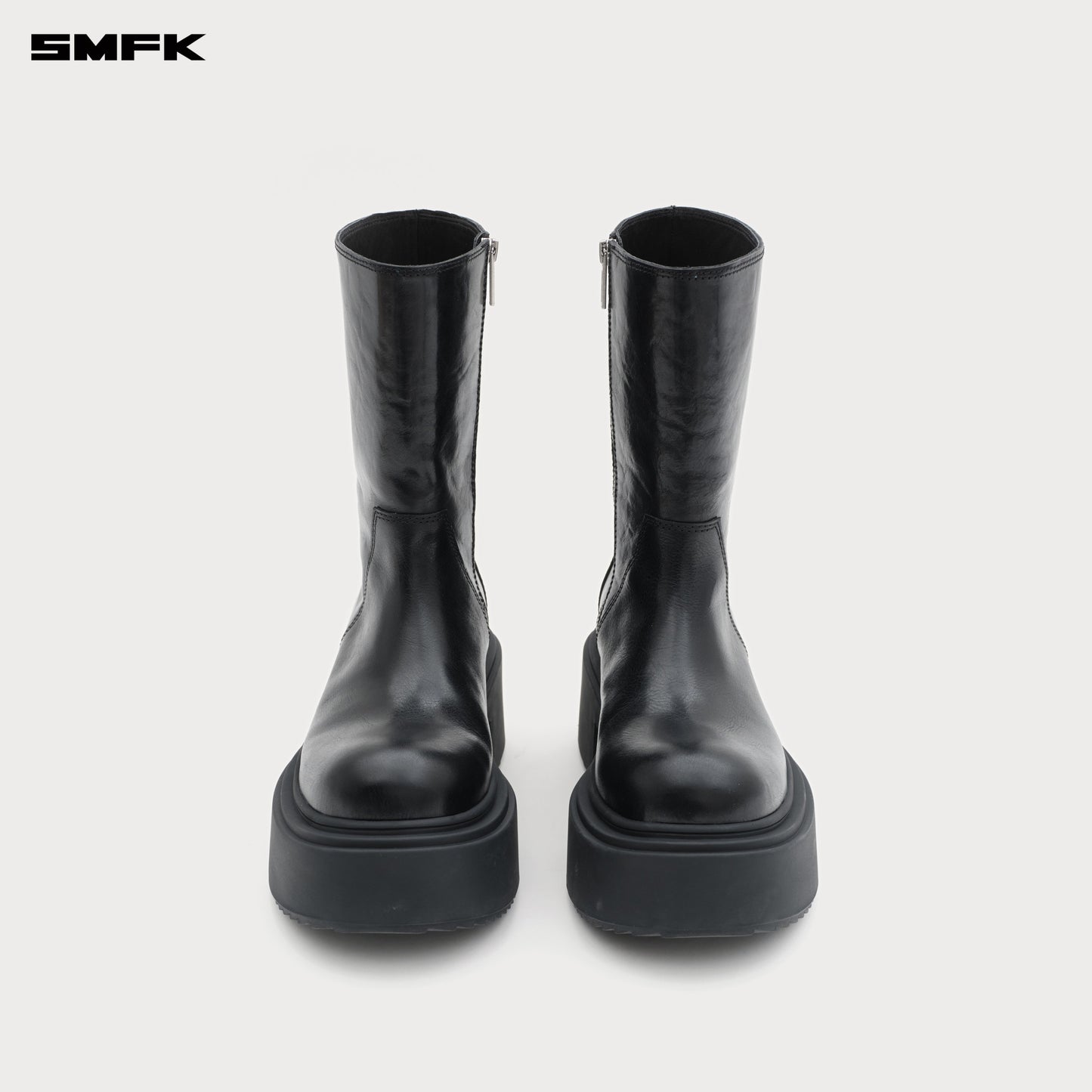 COMPASS MODE Statue Leather Riding Boots Wilderness Black