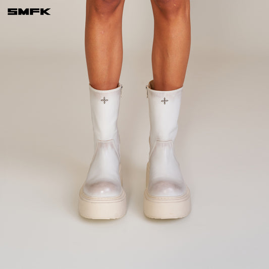 COMPASS Mode Leather Riding Boots Alpine White