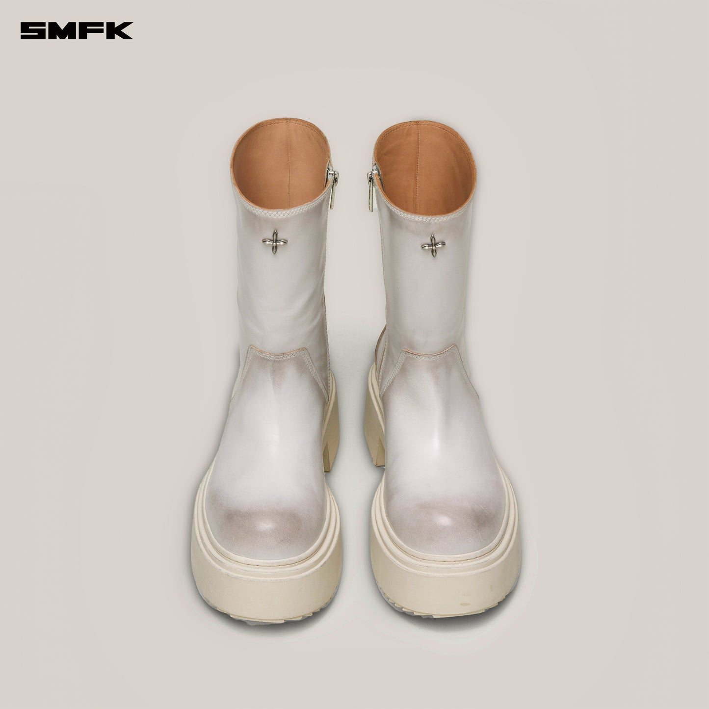 COMPASS Mode Leather Riding Boots Alpine White
