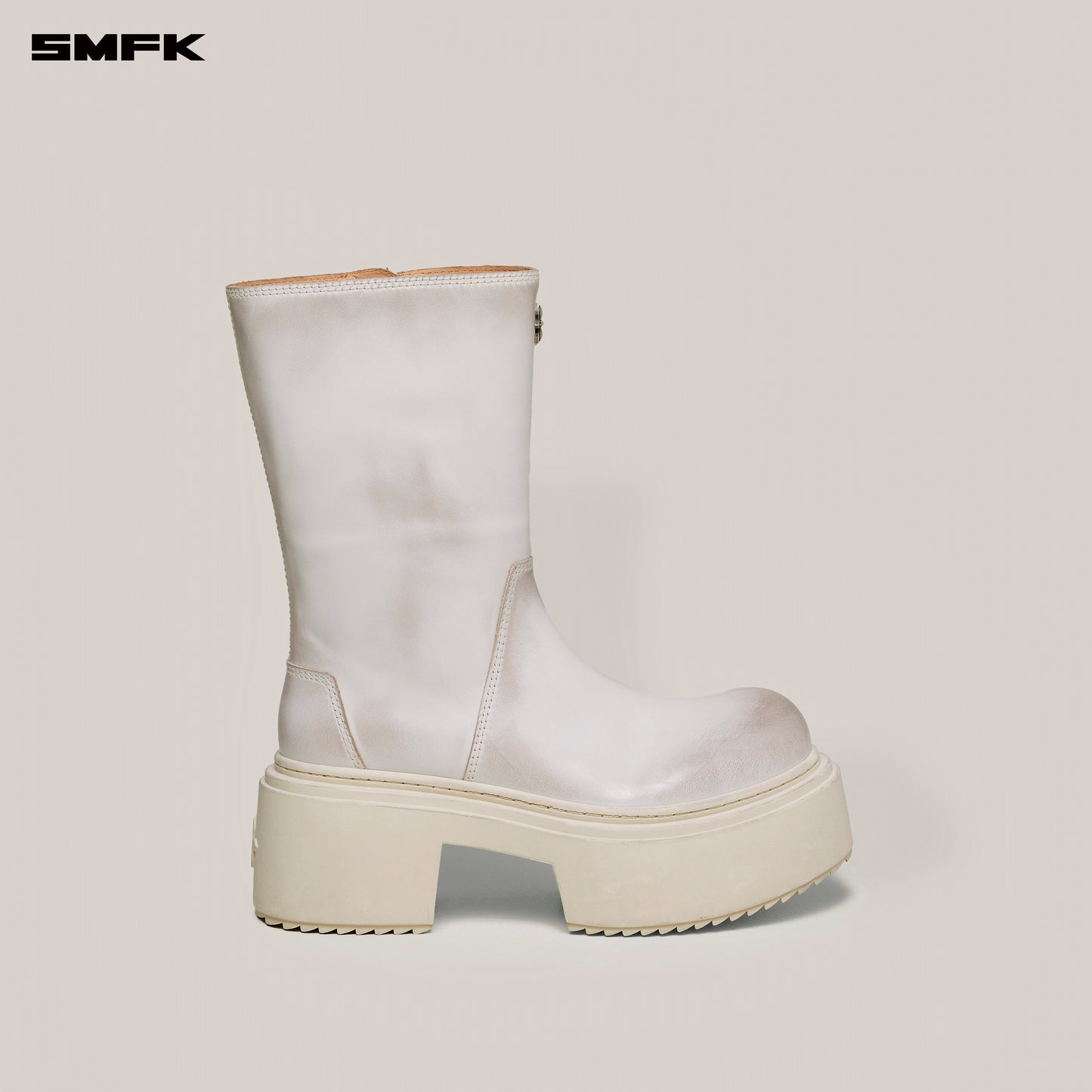 COMPASS Mode Leather Riding Boots Alpine White