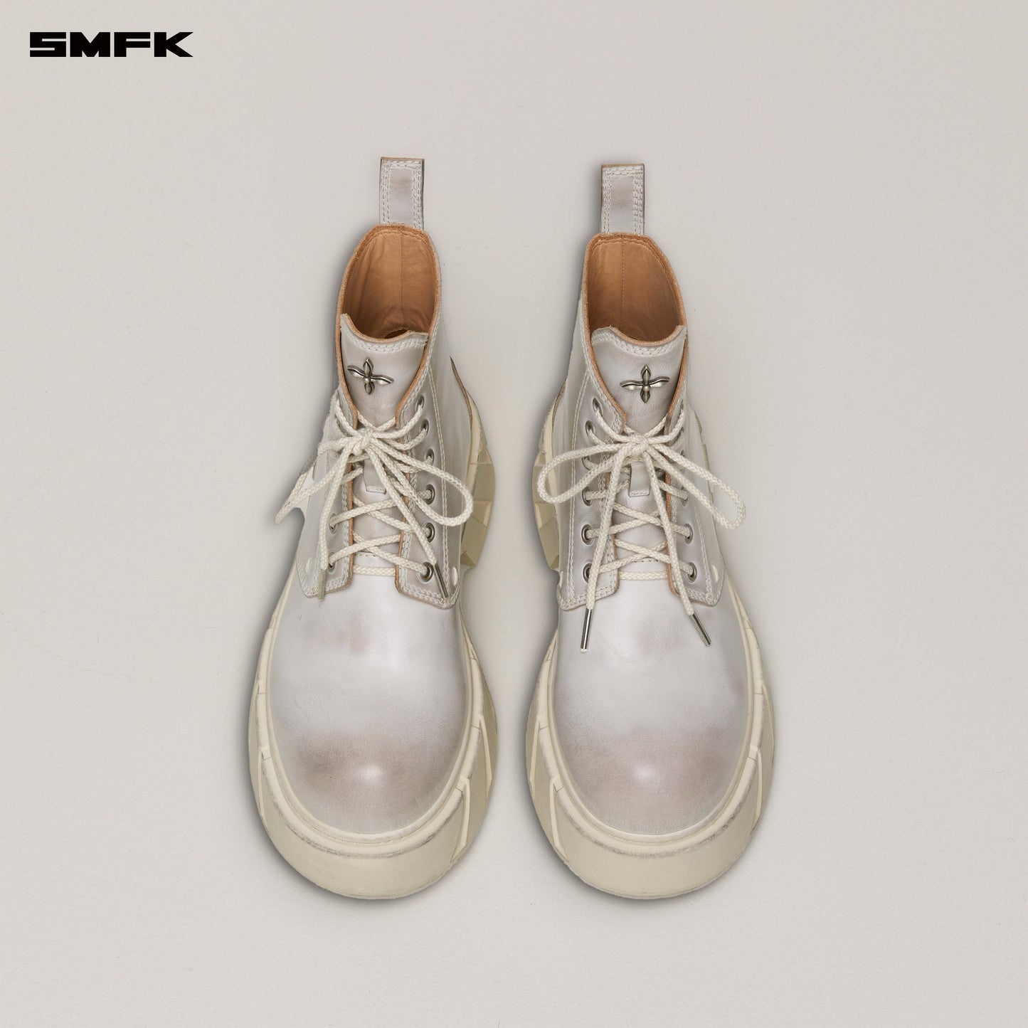 FUTURE MIRAGE Leather Rider Boots Alpine White