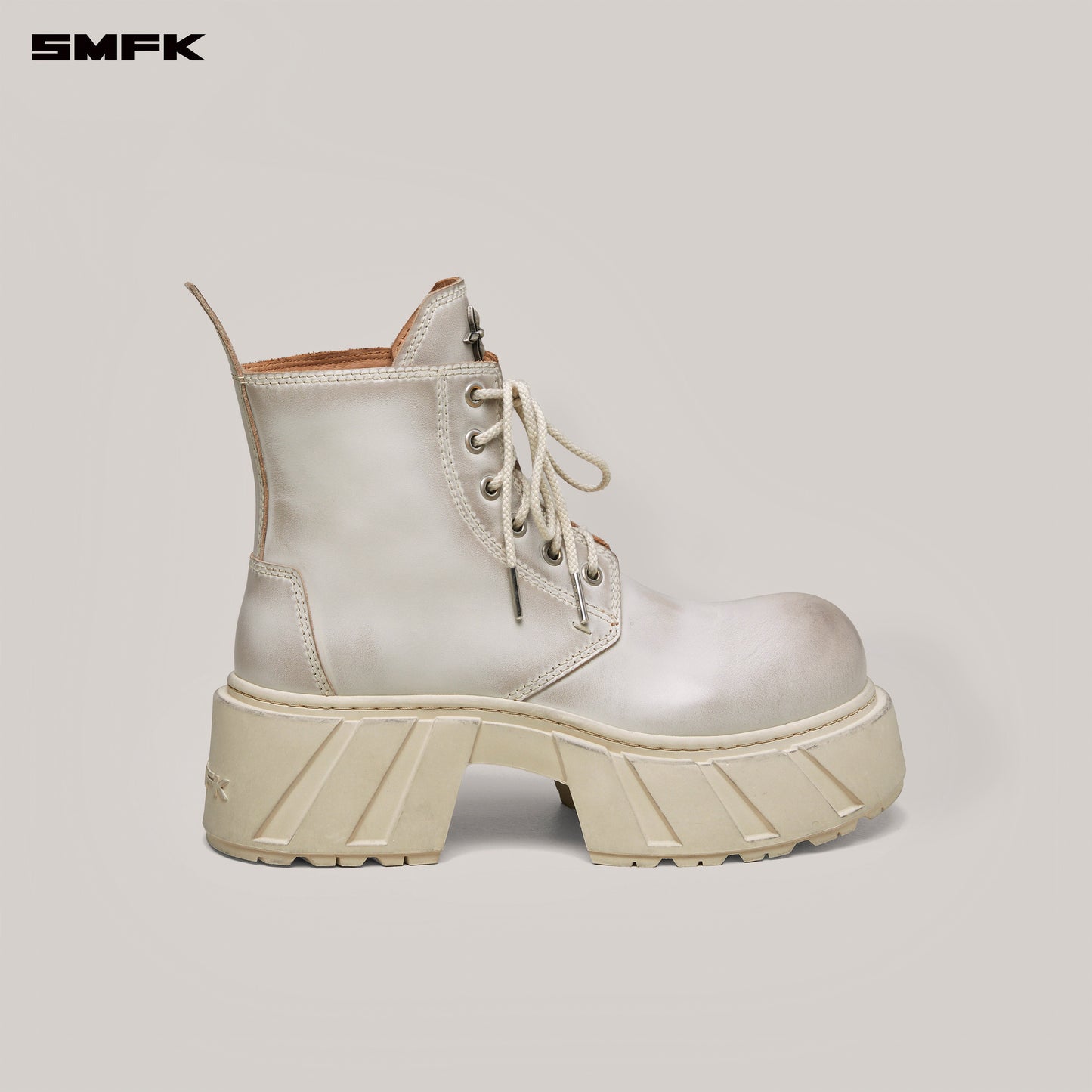 FUTURE MIRAGE Leather Rider Boots Alpine White