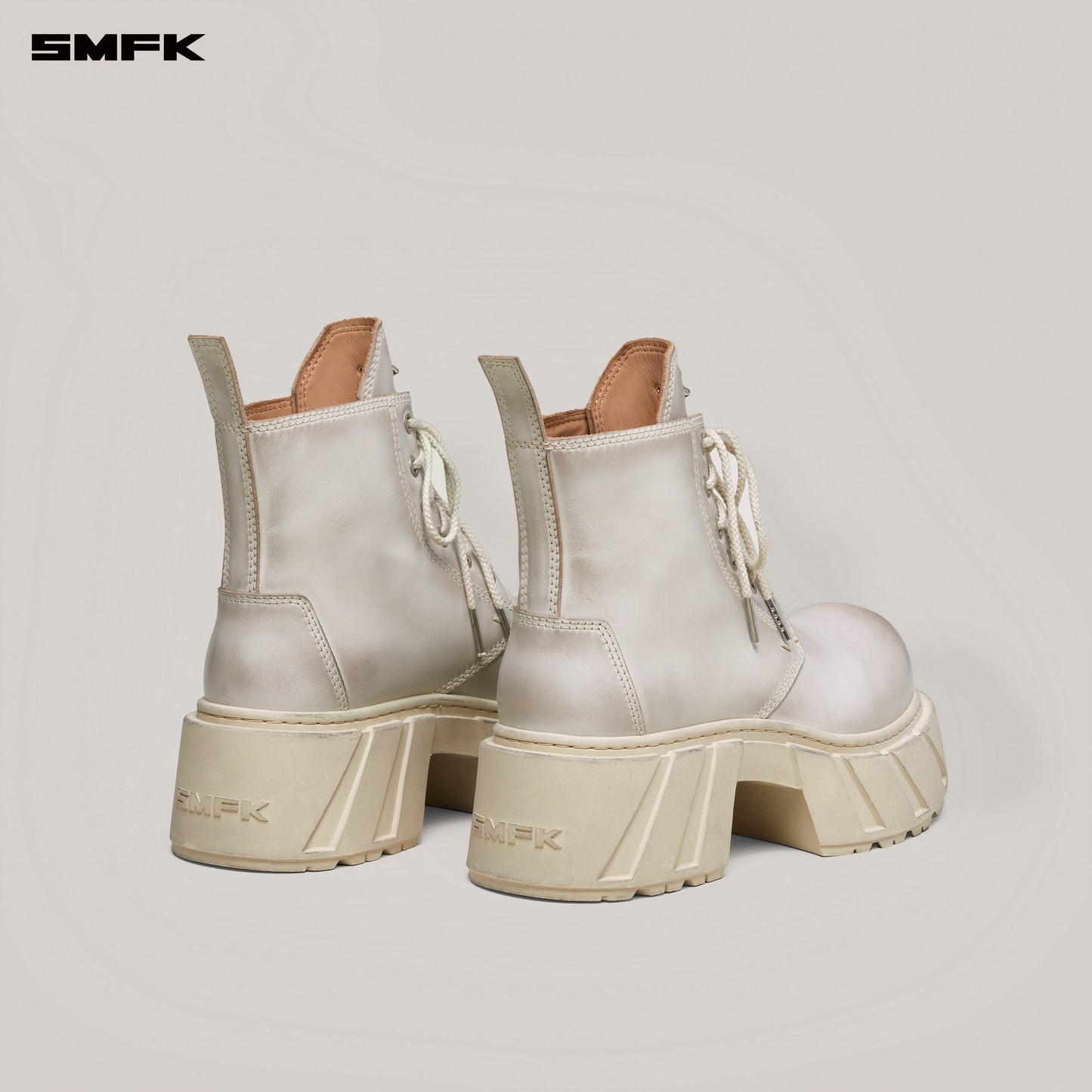 FUTURE MIRAGE Leather Rider Boots Alpine White