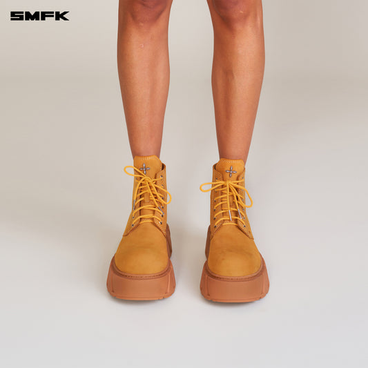 FUTURE MIRAGE Leather Rider Boots Ginger