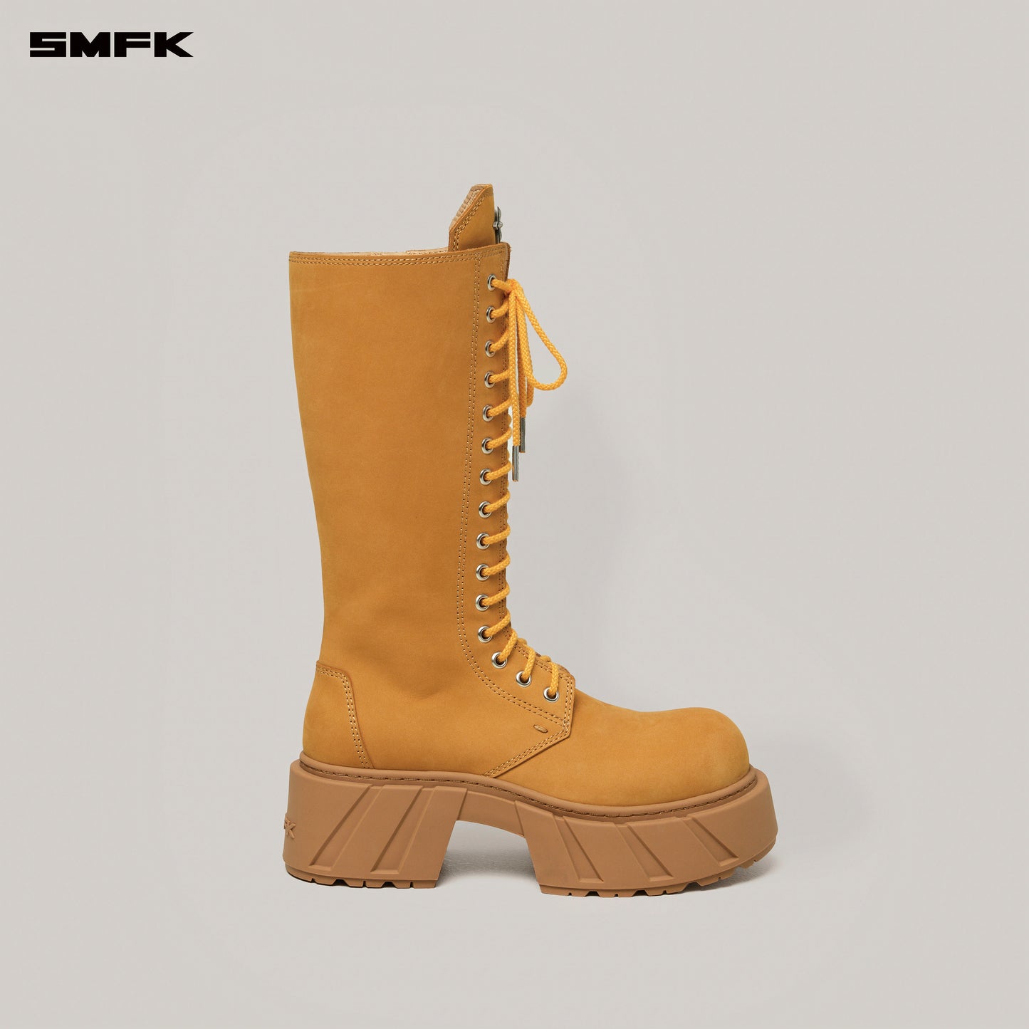 FUTURE MIRAGE Leather Rider High Boots Ginger