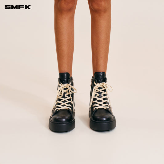 COMPASS ORIGIN LEATHER SNEAKER HIGH Wilderness Black