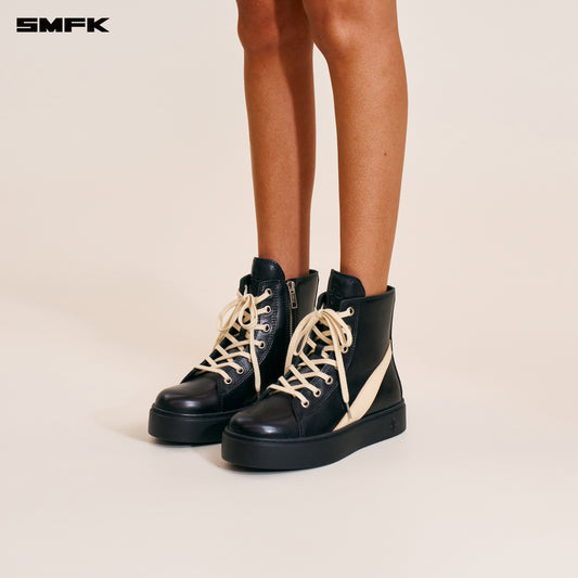 COMPASS ORIGIN LEATHER SNEAKER HIGH Wilderness Black