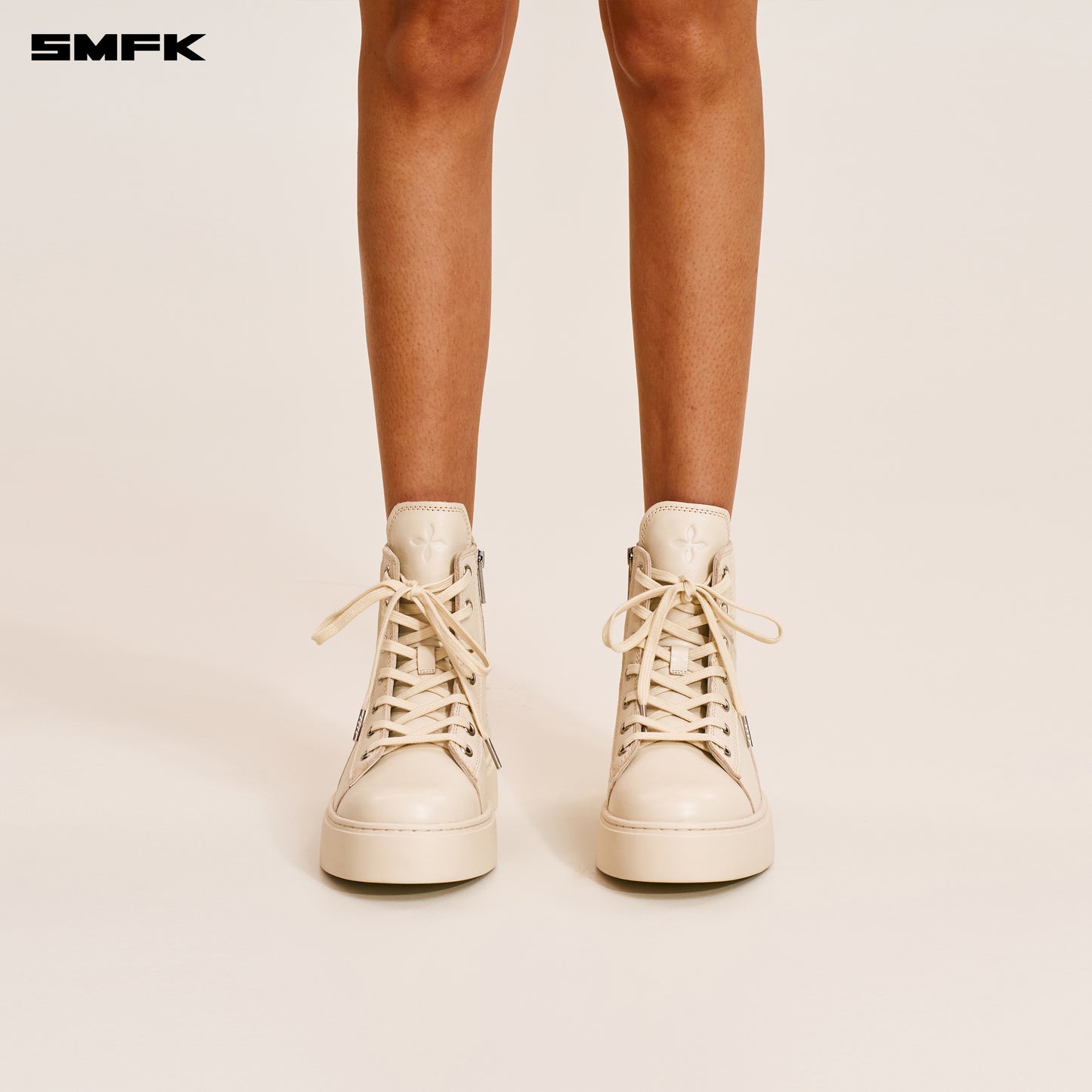 COMPASS ORIGIN LEATHER SNEAKER HIGH Alpine White