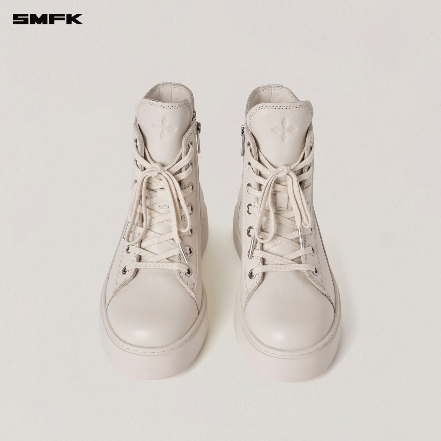 COMPASS ORIGIN LEATHER SNEAKER HIGH Alpine White
