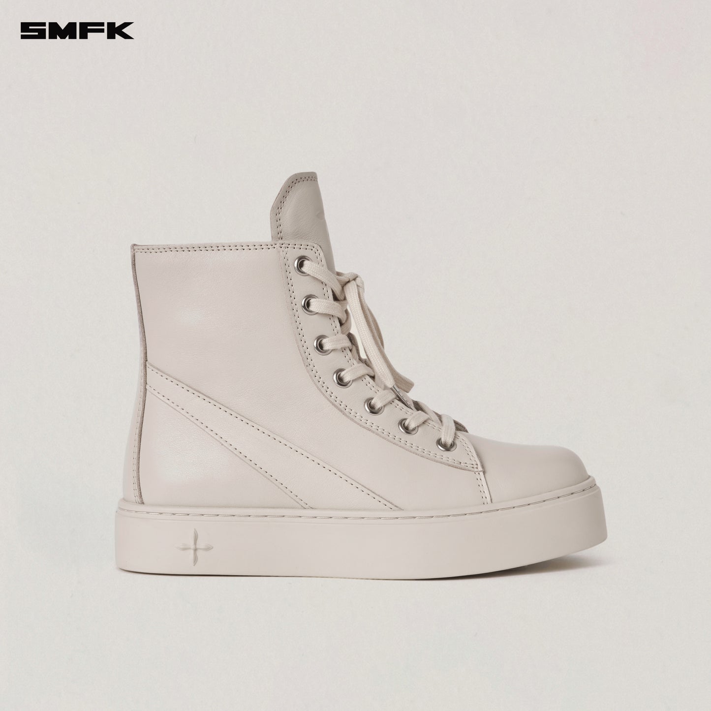 COMPASS ORIGIN LEATHER SNEAKER HIGH Alpine White