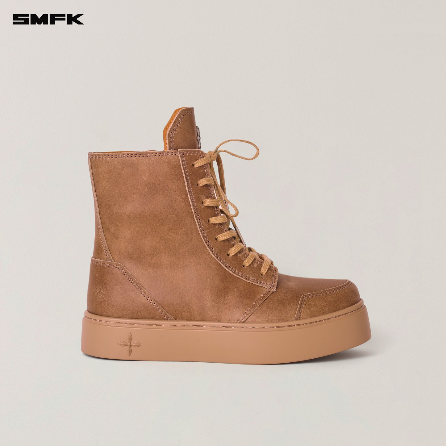 COMPASS RUSH Leather Sneaker/High Wild Horse Brown