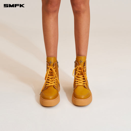 COMPASS RUSH Leather Sneaker/High Grassland Khaki