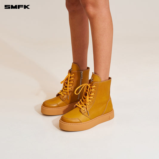 COMPASS RUSH Leather Sneaker/High Grassland Khaki