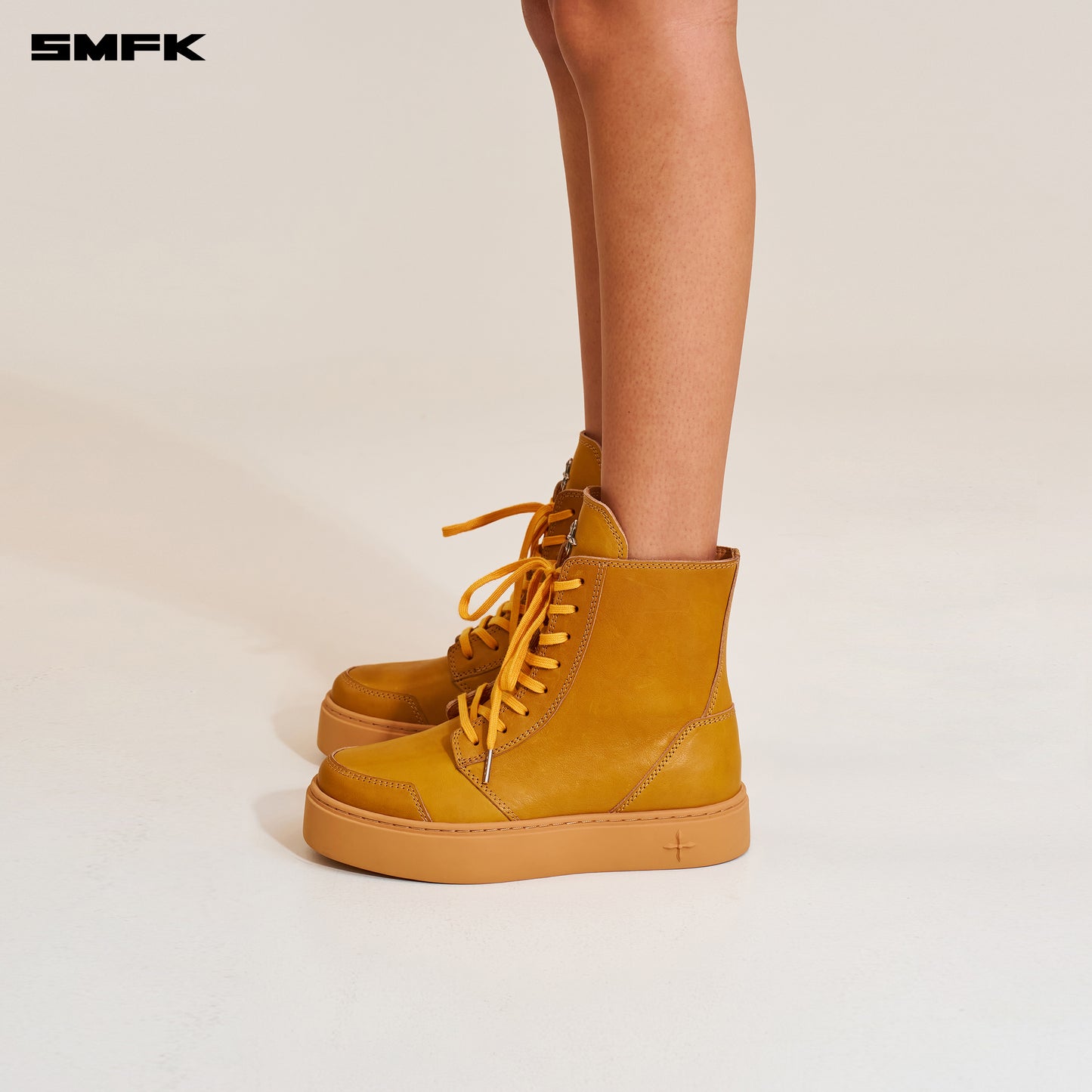 COMPASS RUSH Leather Sneaker/High Grassland Khaki