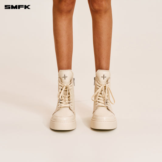 COMPASS RUSH LEATHER SNEAKER/HIGH Alpine White