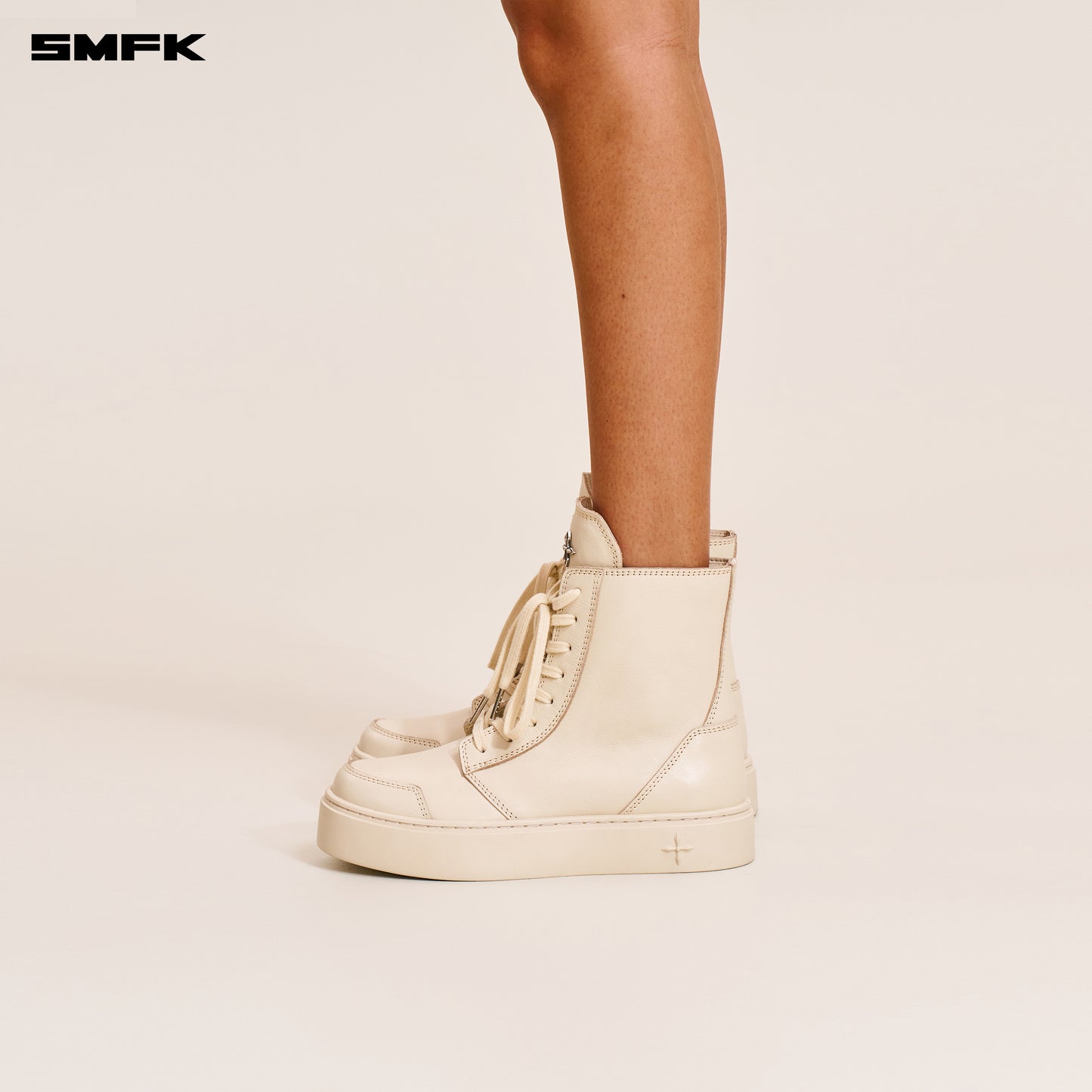 COMPASS RUSH LEATHER SNEAKER/HIGH Alpine White