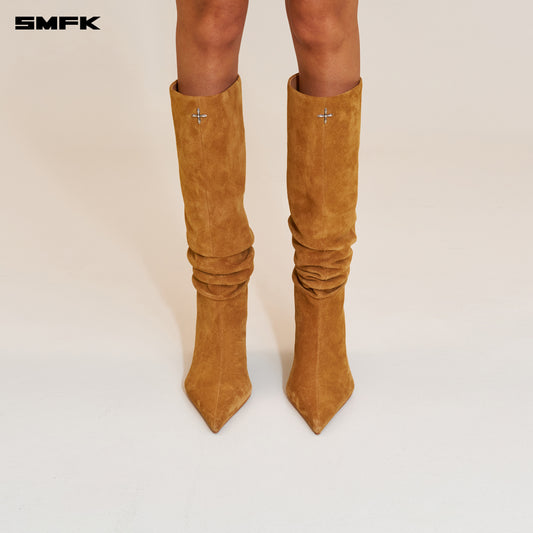 RAGE WILD HURRICANE Leather High-heel Boots Grassland Khaki