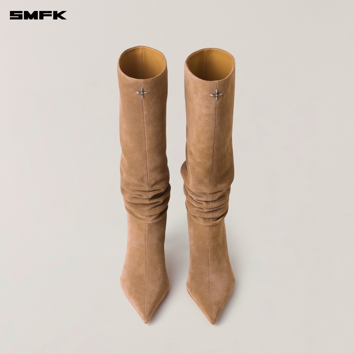 RAGE WILD HURRICANE Leather High-heel Boots Sandy Khaki