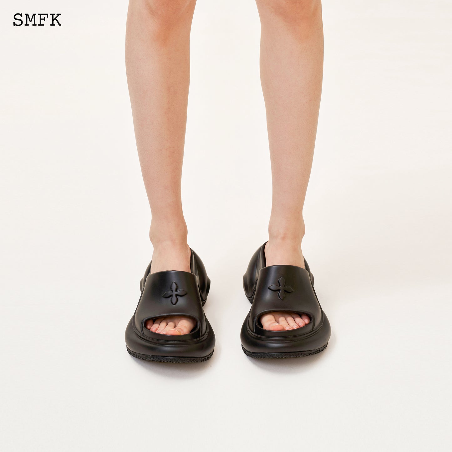 COMPASS WAVE High-heeled Bumper Sandals Wilderness Black