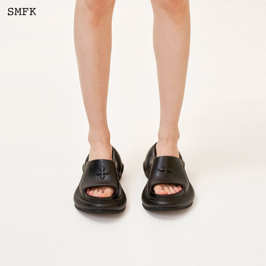 COMPASS WAVE High-heeled Bumper Sandals Wilderness Black