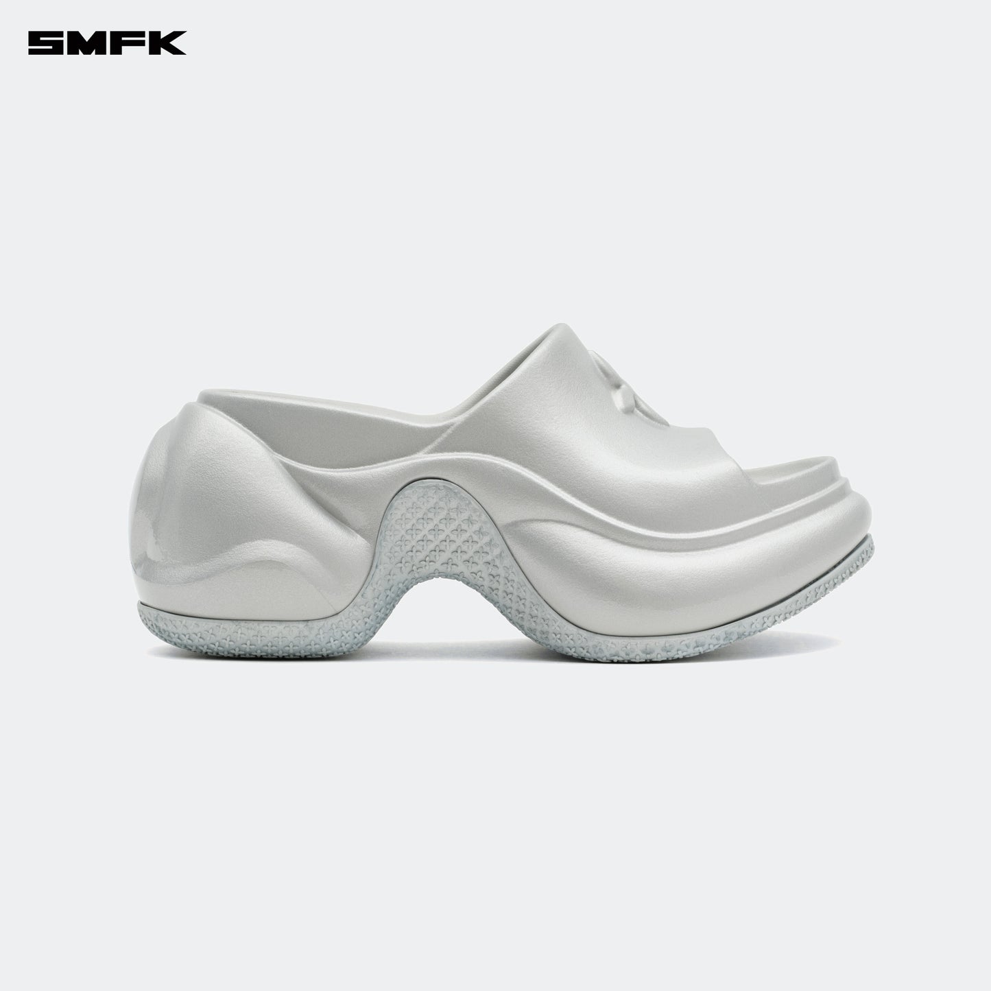 COMPASS WAVE High-Heel Bumper Sandals Stardust Silver